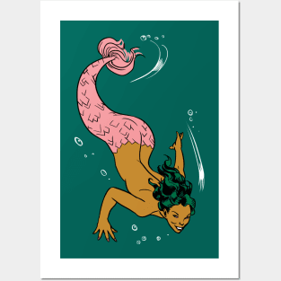 Underwater Mermaid Posters and Art